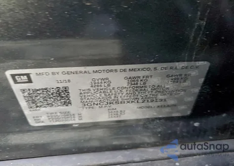 2019 Chevrolet Trax Ls z USA, uszkodzony, nr VIN 3GNCJKSBXKL219131